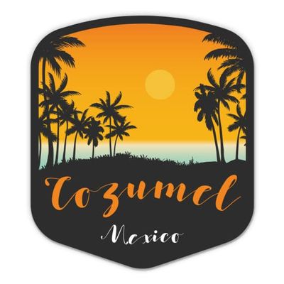 Squiddy Cozumel Mexico - Vinyl Sticker for Car, Laptop, Notebook (5" Tall)