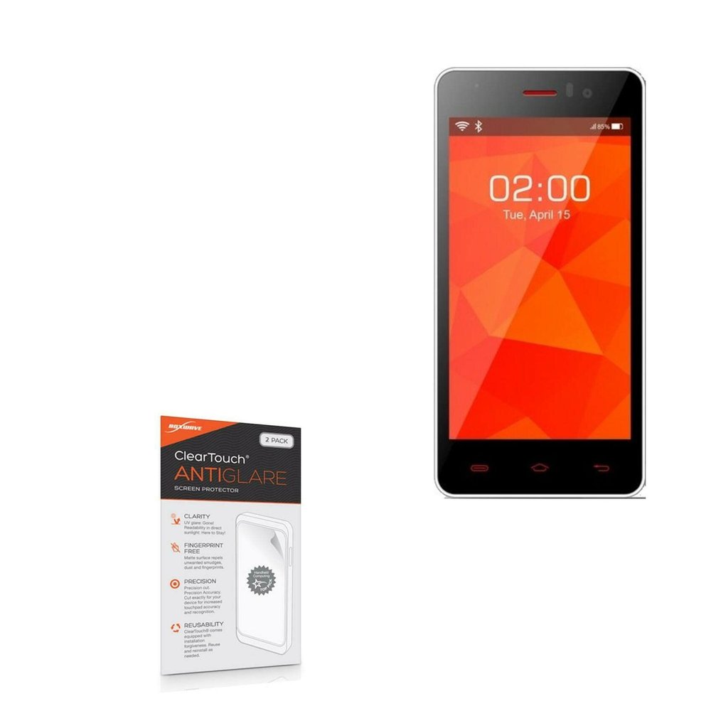BoxWave Screen Protector Compatible with Bluboo X4 - ClearTouch Anti-Glare (2-Pack), Anti-Fingerprint Matte Film Skin