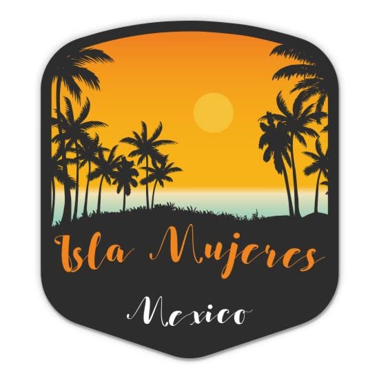 Squiddy Isla Mujeres Mexico - Vinyl Sticker for Car, Laptop, Notebook (5" Tall)