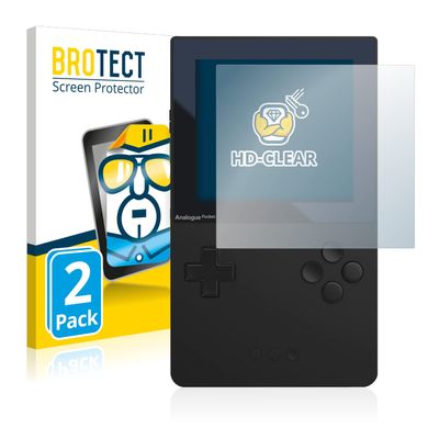 Bedifol 2X BROTECT HD-Clear Screen Protector for Analogue Pocket, Crystal-Clear, Hard-Coated, Dirt-Repellent