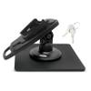 ENS Tailwind Ingenico IWL 220/IWL 250 3" Latch and Key Lock Compact Pole Mount Terminal Stand with Square Freestanding Mobility Base Plate, Black view 1