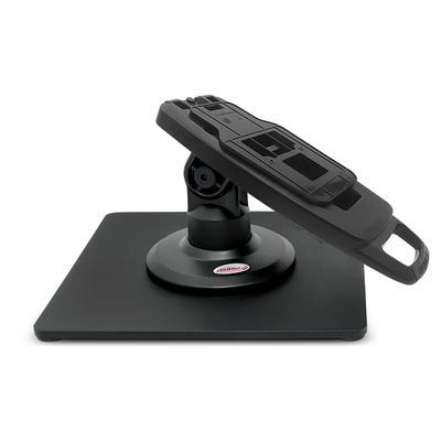 ENS Tailwind Verifone Vx805 3" Latch and Lock Compact Pole Mount PIN Pad Stand with Square Freestanding Mobility Base Plate, Black