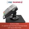 ENS Tailwind Verifone Vx805 3" Latch and Lock Compact Pole Mount PIN Pad Stand with Square Freestanding Mobility Base Plate, Black view 2