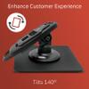 ENS Tailwind Verifone Vx805 3" Latch and Lock Compact Pole Mount PIN Pad Stand with Square Freestanding Mobility Base Plate, Black view 3