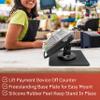 ENS Tailwind Verifone Vx805 3" Latch and Lock Compact Pole Mount PIN Pad Stand with Square Freestanding Mobility Base Plate, Black view 4