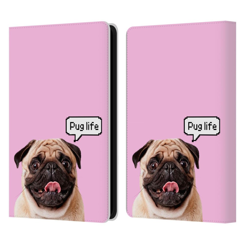 Head Case Designs Officially Licensed Haroulita Pugs Life Animals Leather Wallet Case Compatible with Kindle Paperwhite 5 (2021)