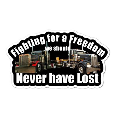 3.75" Fighting for Freedom Semi Truckers Convoy 2022 Quality Laminated Laptop Sticker Decal