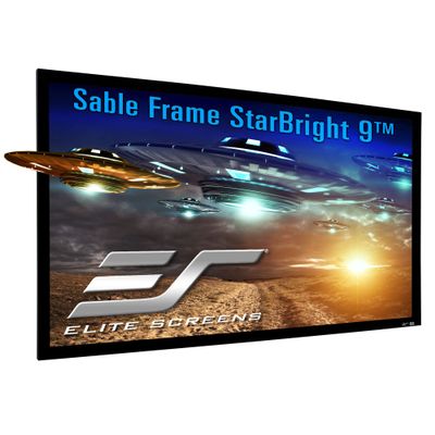 Elite Screens 106-Inch ALR Projector Screen 16:9, 4K/8K UHD, 95% Ambient Light Rejection, ISF-Certified Material, Fixed Frame Wall Mounted, Sable Frame StarBright 9 Series, ER106H-SB9