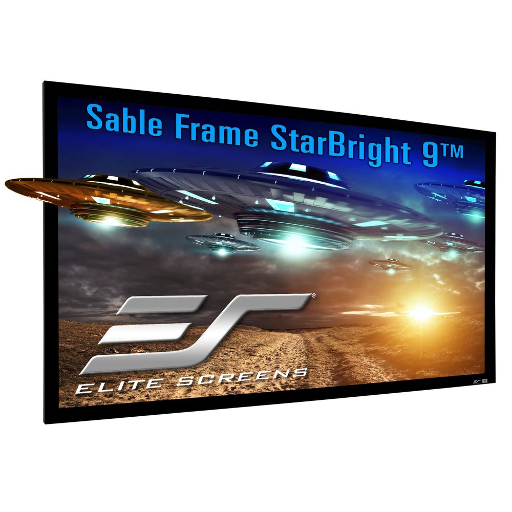 Elite Screens 106-Inch ALR Projector Screen 16:9, 4K/8K UHD, 95% Ambient Light Rejection, ISF-Certified Material, Fixed Frame Wall Mounted, Sable Frame StarBright 9 Series, ER106H-SB9