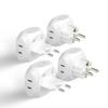 Ceptics Europe Travel Adapter Plug Set Schuko - 4 Input - Ultra Compact - Light Weight Type C, Type E/F - USA to Any Type C E/F Countries Such as Germany, France- 4 Pack (PT-9-9C-4PK),White view 1