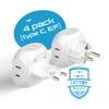 Ceptics Europe Travel Adapter Plug Set Schuko - 4 Input - Ultra Compact - Light Weight Type C, Type E/F - USA to Any Type C E/F Countries Such as Germany, France- 4 Pack (PT-9-9C-4PK),White view 3