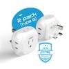 Ceptics US to UK Plug Adapter UK, Ireland Power Adapter Charger 4 Input - Ultra Compact - Light Weight - USA to Any Type G Countries Such as Hong Kong, England and More - 2 Pack (PT-7), White view 3