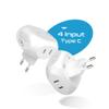 Ceptics European Travel Plug Adapter Europe Power Adaptor Charger 4 Input - Ultra Compact - Light Weight - USA to Any Type C Countries Such as Italy, Iceland, Austria and More - 2 Pack (PT-9C) view 2
