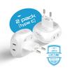 Ceptics European Travel Plug Adapter Europe Power Adaptor Charger 4 Input - Ultra Compact - Light Weight - USA to Any Type C Countries Such as Italy, Iceland, Austria and More - 2 Pack (PT-9C) view 3