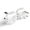 Ceptics South Africa Travel Plug Adapter South Africa Power Adapter Charger 4 Input - USA to Any Type M Countries Such as Botswana, Namibia and More - 2 Pack (PT-10L), White (PT-10L-2PK) view 1
