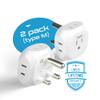 Ceptics South Africa Travel Plug Adapter South Africa Power Adapter Charger 4 Input - USA to Any Type M Countries Such as Botswana, Namibia and More - 2 Pack (PT-10L), White (PT-10L-2PK) view 3