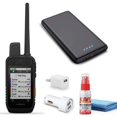 Garmin Alpha 200i Dog Tracking Handheld Utilizes inReach Technology, Sunlight-readable 3.6" Touchscreen (010-02230-50) with Portable Power Bank, USB Adapter, Car Charger + More