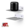 BRAINWAVZ 2-Pack 4 Small Floating Shelf Bluetooth Speaker Stand, Adhesive & Screw Wall Mount, Anti Slip, for Cameras, Baby Monitors, Webcam, Router & More, Universal Holder (SHELF11 White) view 1