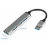 JacobsParts UH3-P USB 3.0 4 Port Hub Splitter Slim & Sleek Aluminum for PC Mac Laptop Desktop (Gray) view 3