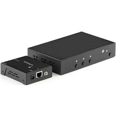 StarTech.com HDMI Extender Over CAT6 with 3 Port Video Switch, 4K 30Hz/115ft, HDBaseT HDMI Extender Kit, IR Control, 4K Video Over Ethernet w/Automatic HDMI Switcher, HDMI Switch Box, TAA