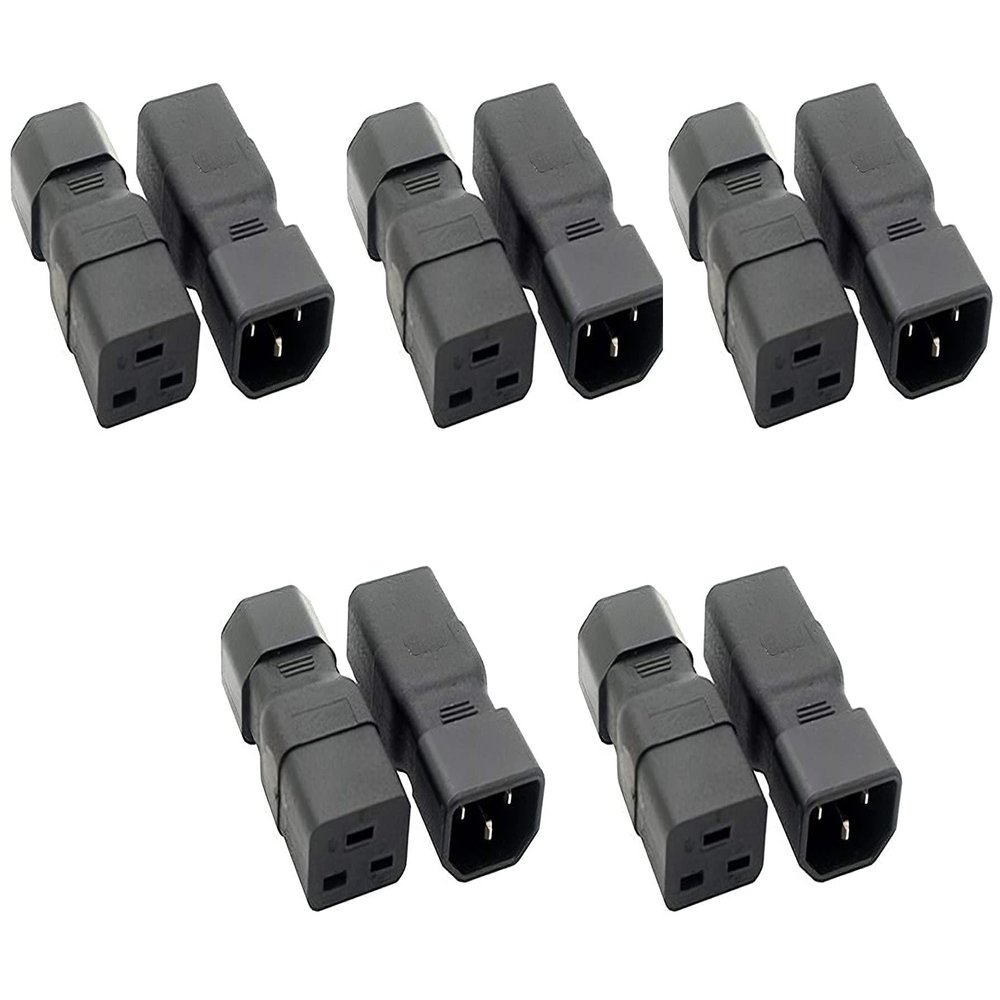 greenDracaena Dracaena 10 Pack PDU UPS Power IEC Male C14 to Female C19 Adapter IEC Connector