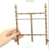 Antique Gold Bamboo Easel 3 Sizes Tabletop Stand Style Metal Tripod Brass Table Picture Frame Card Holder Dish Plate Desktop Calendar Cookbook Stand (Large 10"x5")