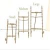 Antique Gold Bamboo Easel 3 Sizes Tabletop Stand Style Metal Tripod Brass Table Picture Frame Card Holder Dish Plate Desktop Calendar Cookbook Stand (Medium 8"x4") view 2