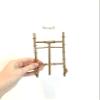 Antique Gold Bamboo Easel 3 Sizes Tabletop Stand Style Metal Tripod Brass Table Picture Frame Card Holder Dish Plate Desktop Calendar Cookbook Stand view 1