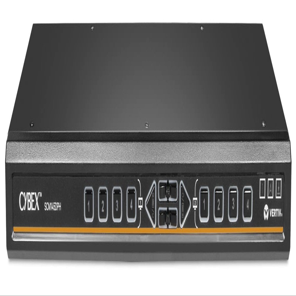 Vertiv Avocent Cybex Secure Desktop KVM Switch, 4 Port, Universal DisplayPort, Common Access Card (CAC), UHD 4K at 60Hz, Touch Screen Support, NIAP Version 4.0 Certified, TAA Compliant (SCM145DPH-400)