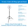 DSM Tech Video Conference Kit Essentials for Hybrid/Remote Work on Zoom, Teams, WebEx, GoToMeeting, Skype, Google Meets, OBS (Ring Light with Stand, Chromakey Green Screen, Lavalier Microphone) view 2