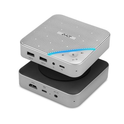 AVLT USB C Speakerphone Hub 360 Omnidirectional Sound Conference Microphone PD 85W Charging, 5Gbps Data Speed, External 4K HDMI Display Support, Portable and Space Saving for Meetings