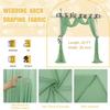 FUHSY Wedding Arch Draping Fabric Sage Green 20FT 2 Panels Chiffon Fabric Drapery Party Ceiling Drapes Archway Drapes for Wedding Sheer Voile Scarf Sheer Drapes for Reception Swag Decor view 3