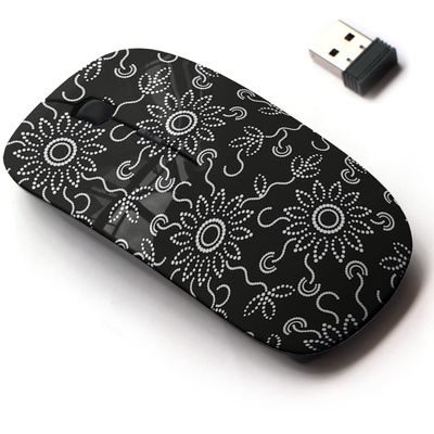 2.4G Wireless Mouse with Cute Pattern Design for All Laptops and Desktops with Nano Receiver - Flower