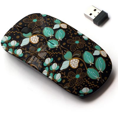 2.4G Wireless Mouse with Cute Pattern Design for All Laptops and Desktops with Nano Receiver - Floral