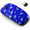 2.4G Wireless Mouse with Cute Pattern Design for All Laptops and Desktops with Nano Receiver - Blue Planet Saturn view 1