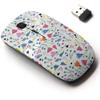 2.4G Wireless Mouse with Cute Pattern Design for All Laptops and Desktops with Nano Receiver - Ethnic Style Flowers view 1
