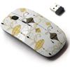 2.4G Wireless Mouse with Cute Pattern Design for All Laptops and Desktops with Nano Receiver - Christmas Balls Gold view 1