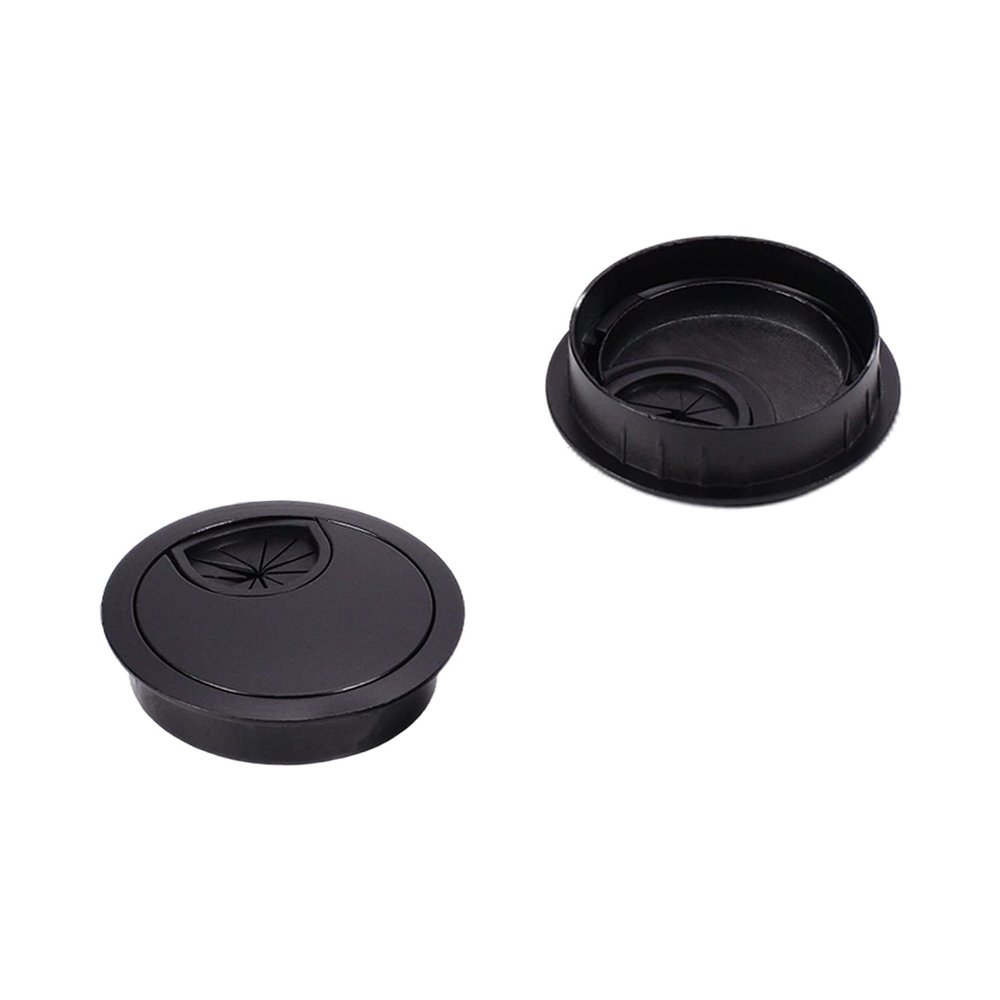 Bettomshin 2.01" Desk Grommet Zinc Alloy 51mm Cable Hole Cover Cord Desk Grommets Arrange Wires Organizer for Home Office Desk Cable Cord Black 4Pcs