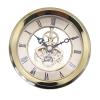 Fenteer Transparent Skeleton Clock Inserts 4 1/16 Inch (103mm) Round Quartz Clock Fit-up Movement Miniature Clock Roman Numerals DIY for Home Decoration view 1