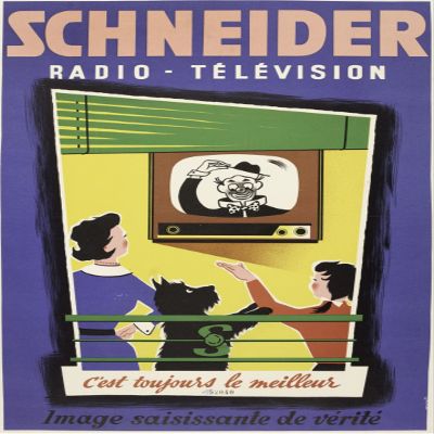 Photosegor Schneider Radio TV Poster Reproduction 50 x 70 cm on 300 g Luxury Paper All Sizes and Supports Possible