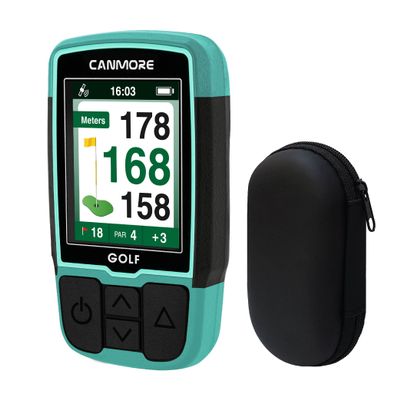 CANMORE HG200 Golf GPS Handheld & Case - Full-Color Display with 41,000+ Essential Golf Course Data and Score Sheet - Water Resistant, Turquoise