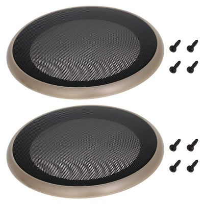 2Pcs 6.5inch /169mm Speaker Grill Mesh Decorative Circle Woofer Guard Protector Cover Audio Accessories Gold,Aicosineg