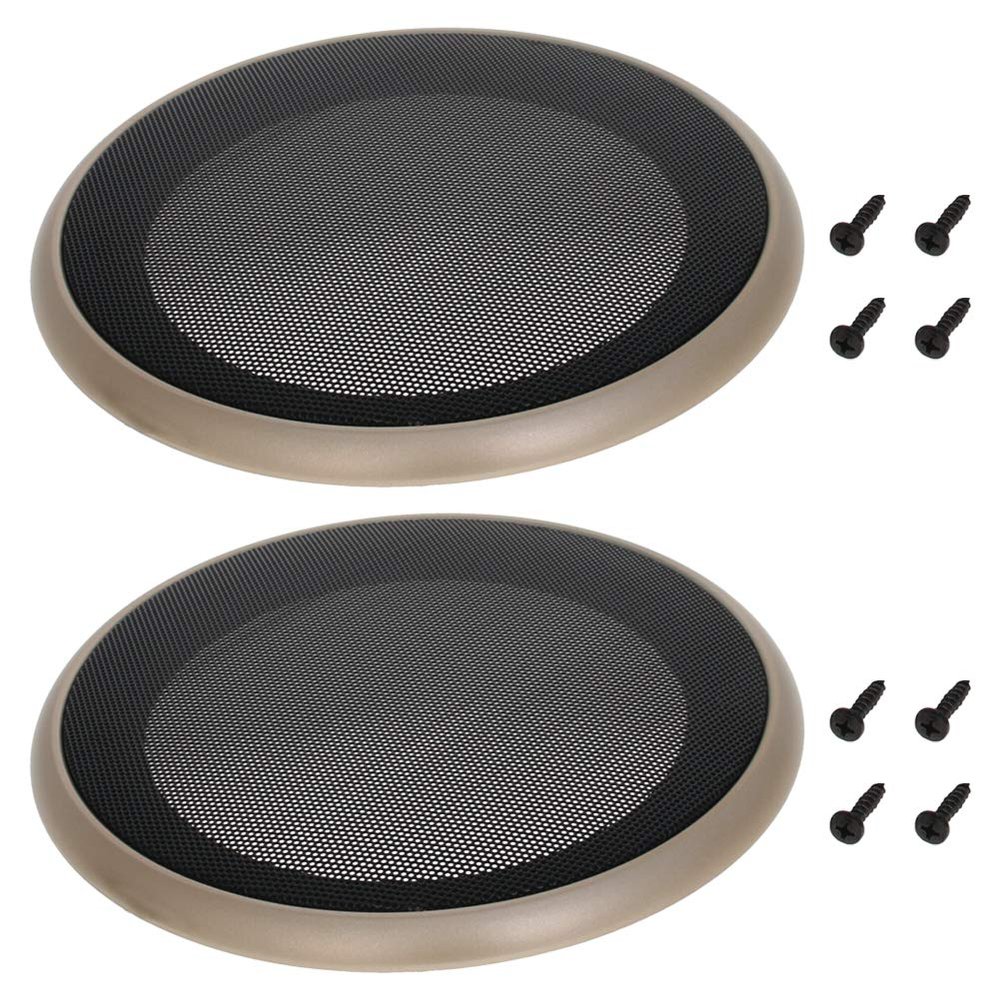 2Pcs 6.5inch /169mm Speaker Grill Mesh Decorative Circle Woofer Guard Protector Cover Audio Accessories Gold,Aicosineg