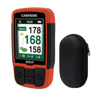 CANMORE HG200 Golf GPS Handheld & Case - Full-Color Display with 41,000+ Essential Golf Course Data and Score Sheet - Water Resistant, Orange
