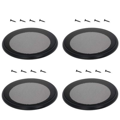 4Pcs 6.5inch Speaker Grill Mesh Decorative Circle Woofer Guard Protector Cover Audio Accessories Black Cloth Cover,Aicosineg
