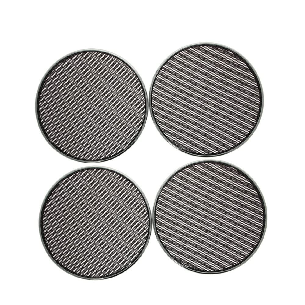 4Pcs 7.5inch /188mm Speaker Grill Mesh Decorative Circle Woofer Guard Protector Cover Audio Accessories Black Grill Silver Trim,Aicosineg