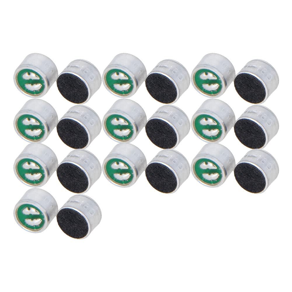 Aicosineg 20Pcs 9767-62DB Electret Microphone Pickup 9.7mm x 7mm Cylindrical Condenser MIC with Solder Joint for PCB