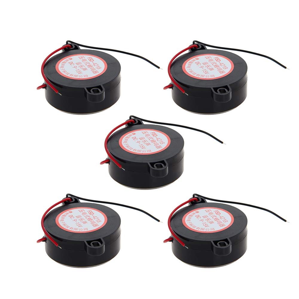 5Pcs DC 12V 90dB Active Electronic Buzzer Alarm Sounder Intermittent Sound Beep Speaker 2.32x0.95cm FSD-4218,Aicosineg