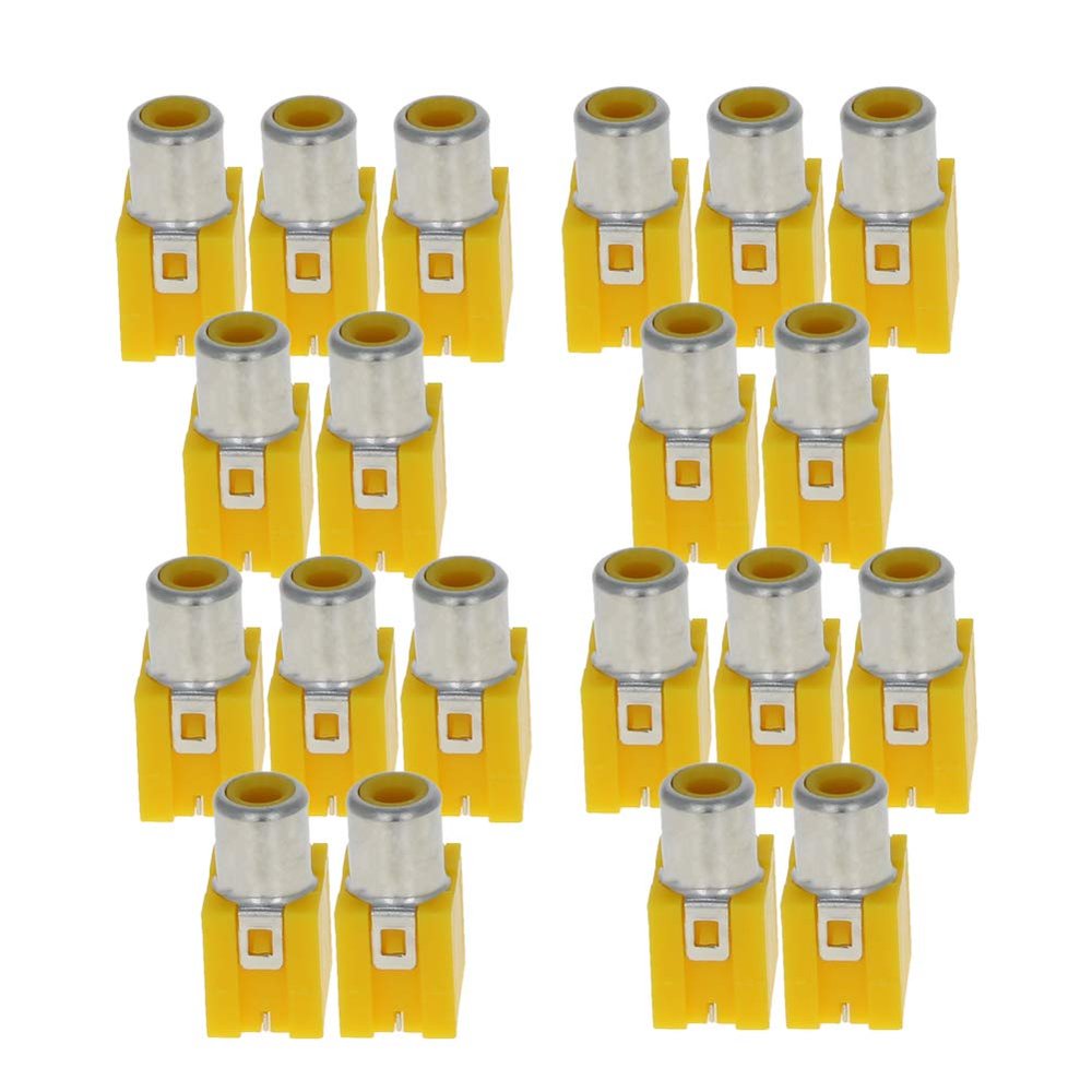 Aicosineg 30Pcs PCB Panel Mount Single RCA Socket Female Jack Audio Video AV Connector Yellow RCA-101