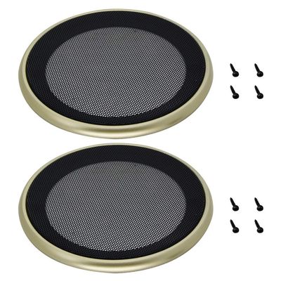 2Pcs 8inch /200mm Speaker Grill Mesh Decorative Circle Woofer Guard Protector Cover Audio Accessories Gold,Aicosineg